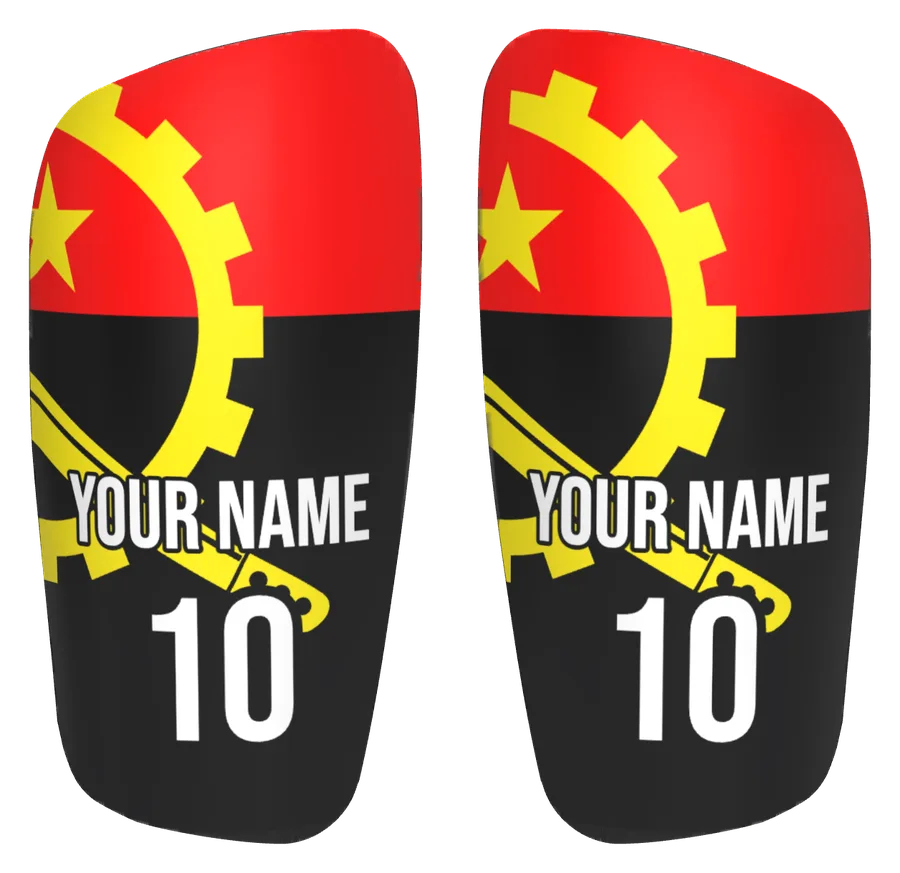 Protège-tibias personnalisés drapeau Angola