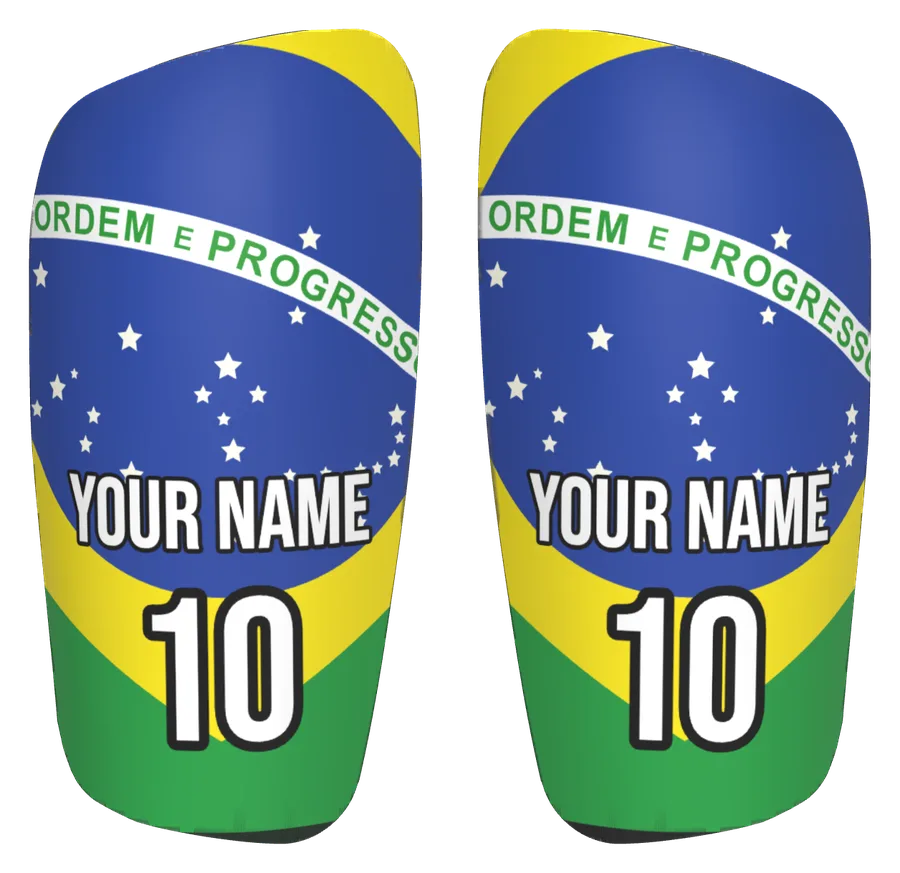 Protège-tibias personnalisés drapeau Brésil