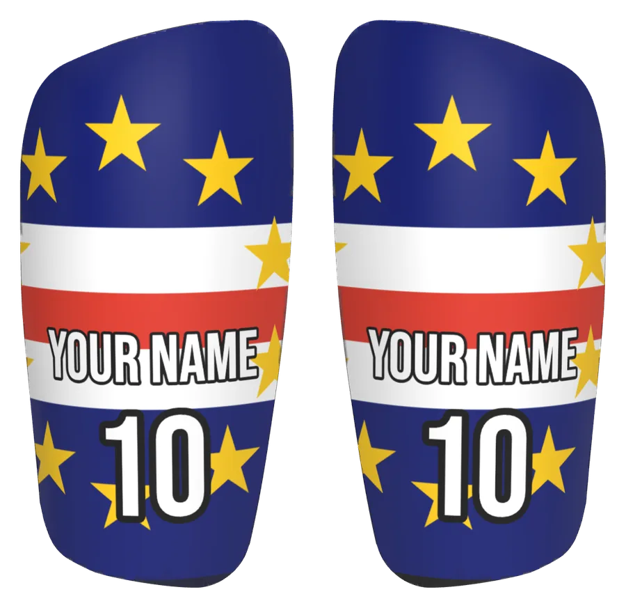 Protège-tibias personnalisés drapeau Cap-Vert