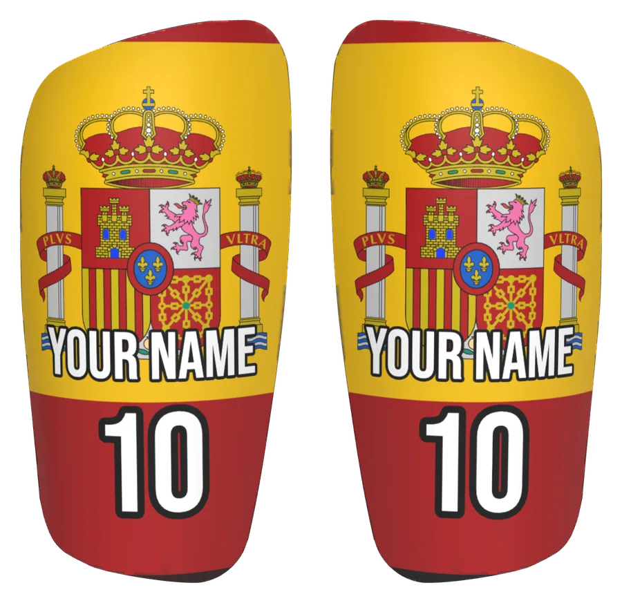 Protège-tibias personnalisés drapeau Espagne
