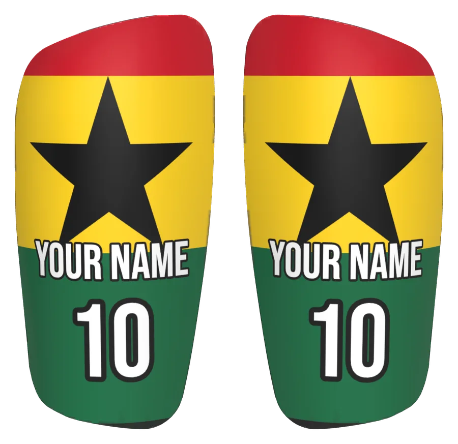 Protège-tibias personnalisés drapeau Ghana