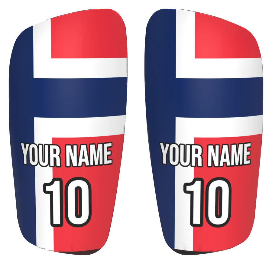Protège-tibias personnalisés drapeau Norvège