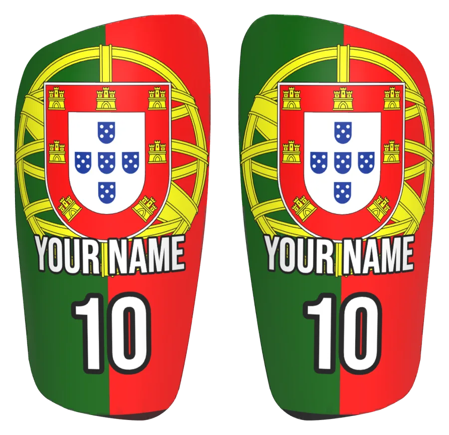 Protège-tibias personnalisés drapeau Portugal